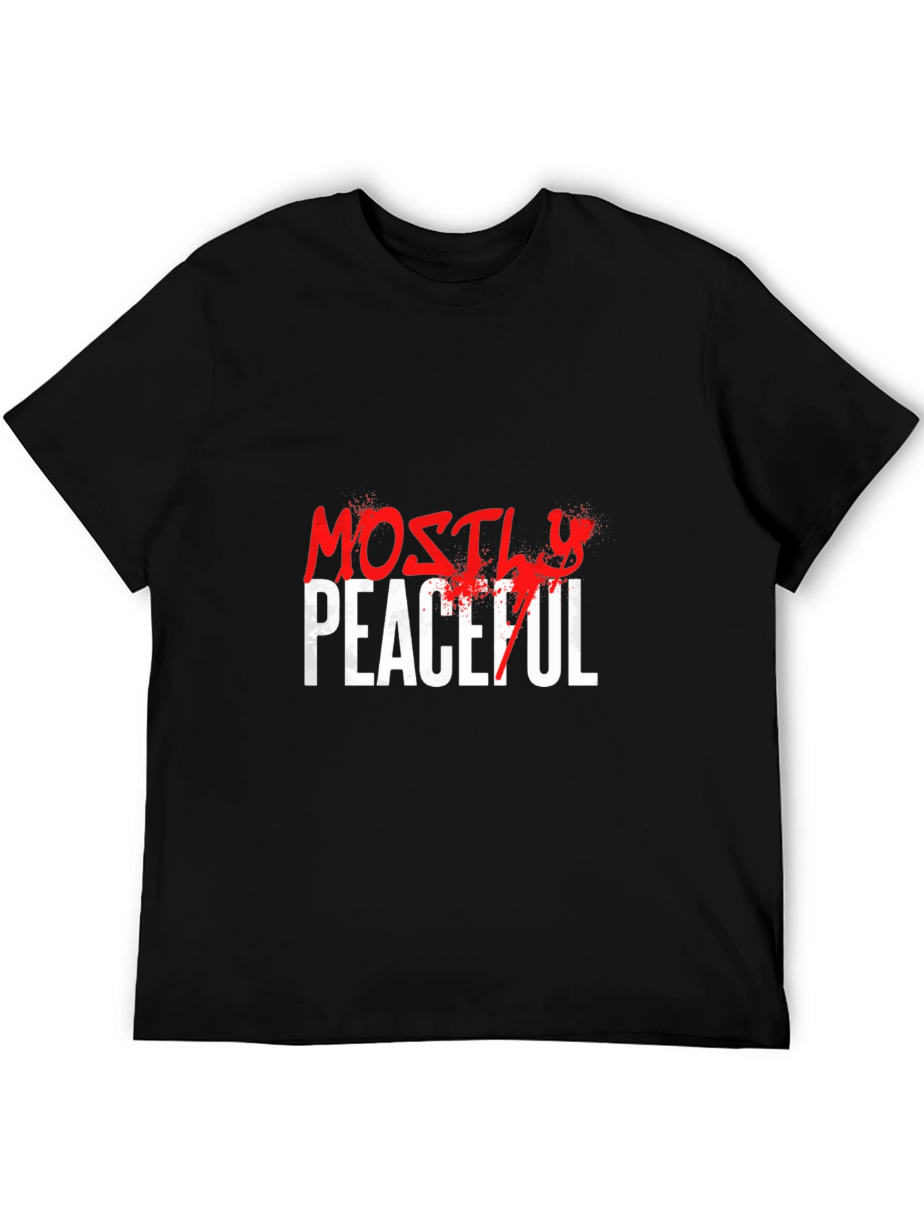 Mostly Peaceful Graphic T-Shirt - Black Casual Tee