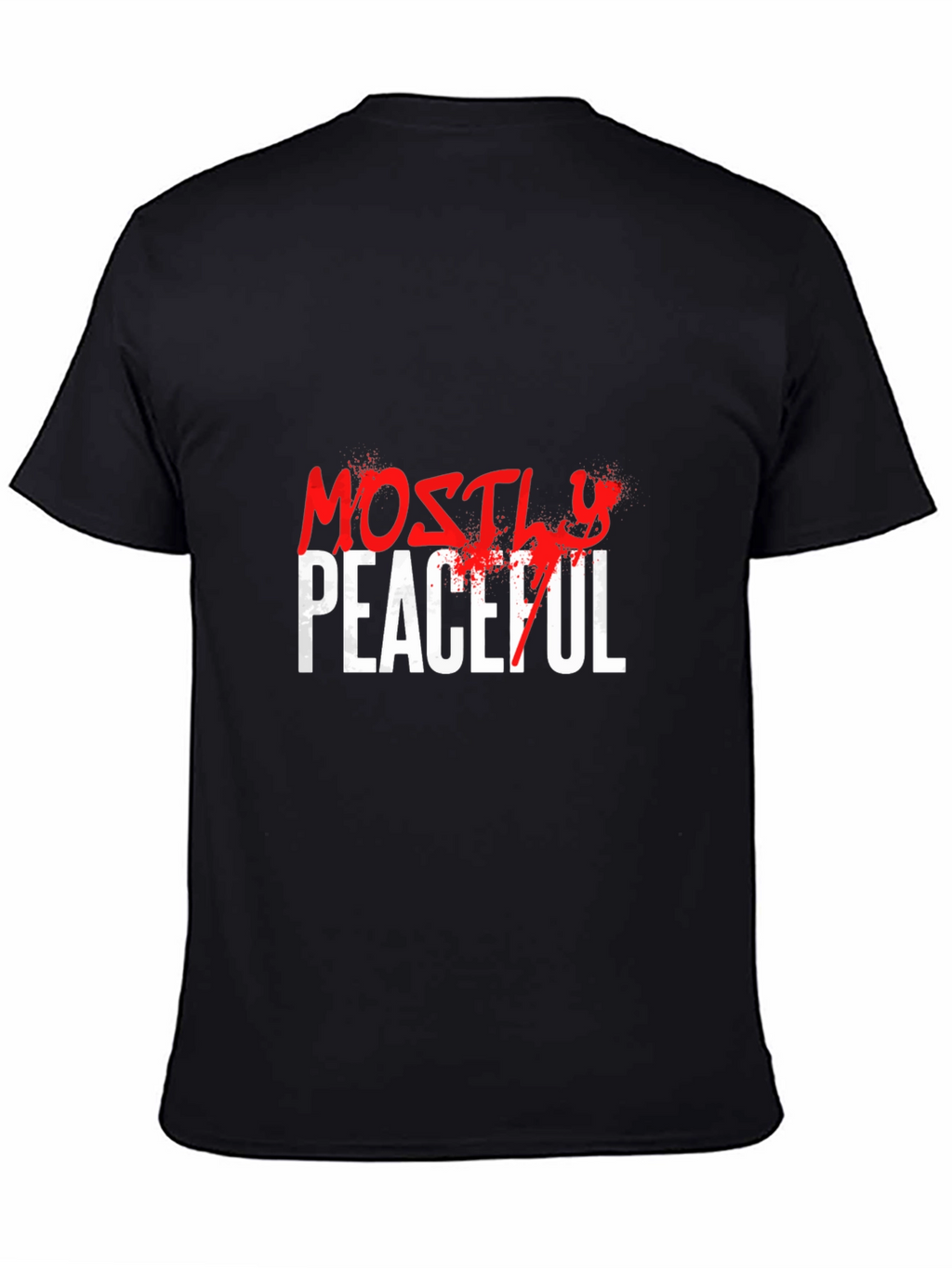Mostly Peaceful Graphic T-Shirt - Black Casual Tee