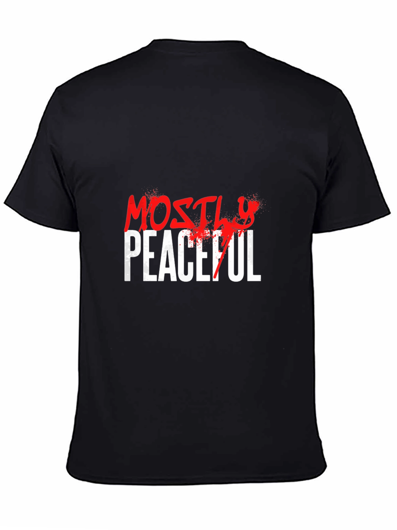 Mostly Peaceful Graphic T-Shirt - Black Casual Tee