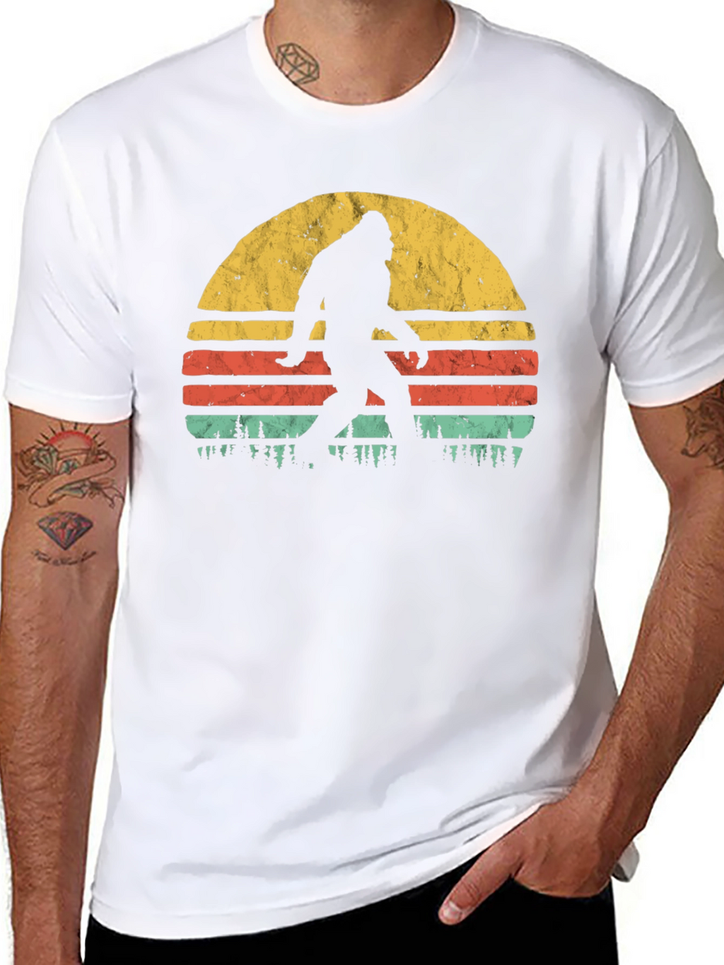 Bigfoot Sunset Graphic T-Shirt - Cryptozoology Apparel