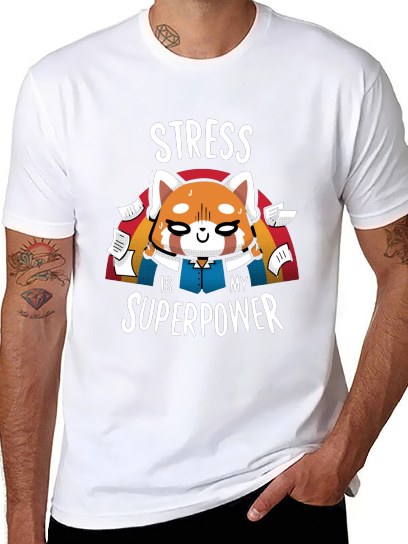 Stress Superpower Black T-Shirt