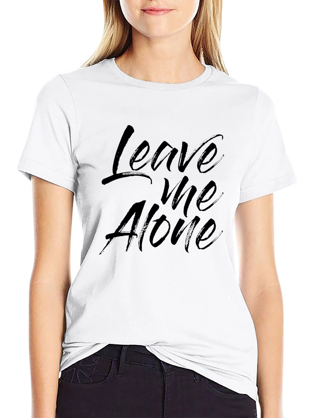 Leave Me Alone Black Graphic T-Shirt