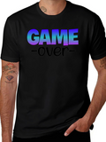 Game Over Graphic Print Crew Neck T-Shirt