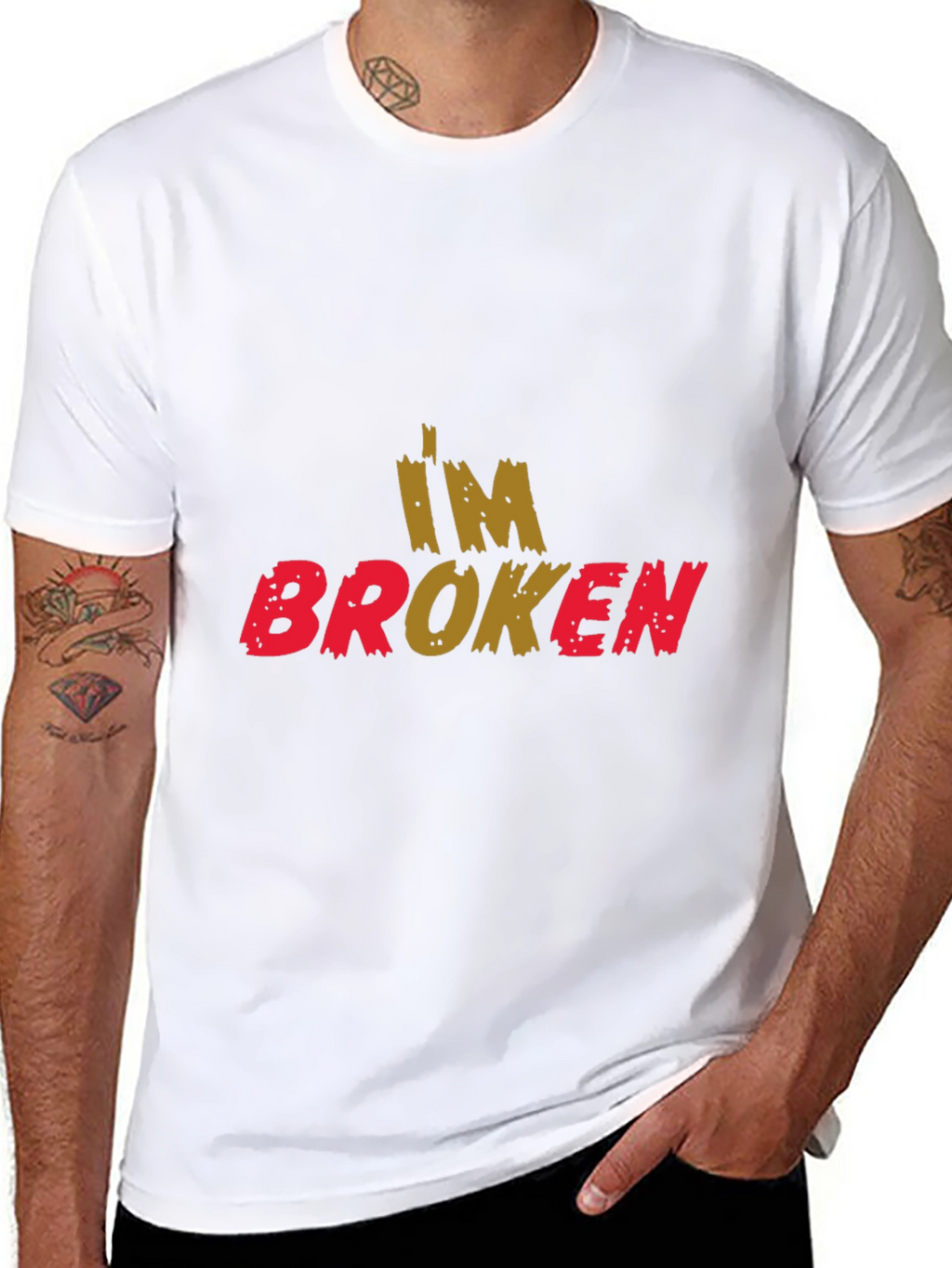 Im Broken Graphic Print Black T-Shirt
