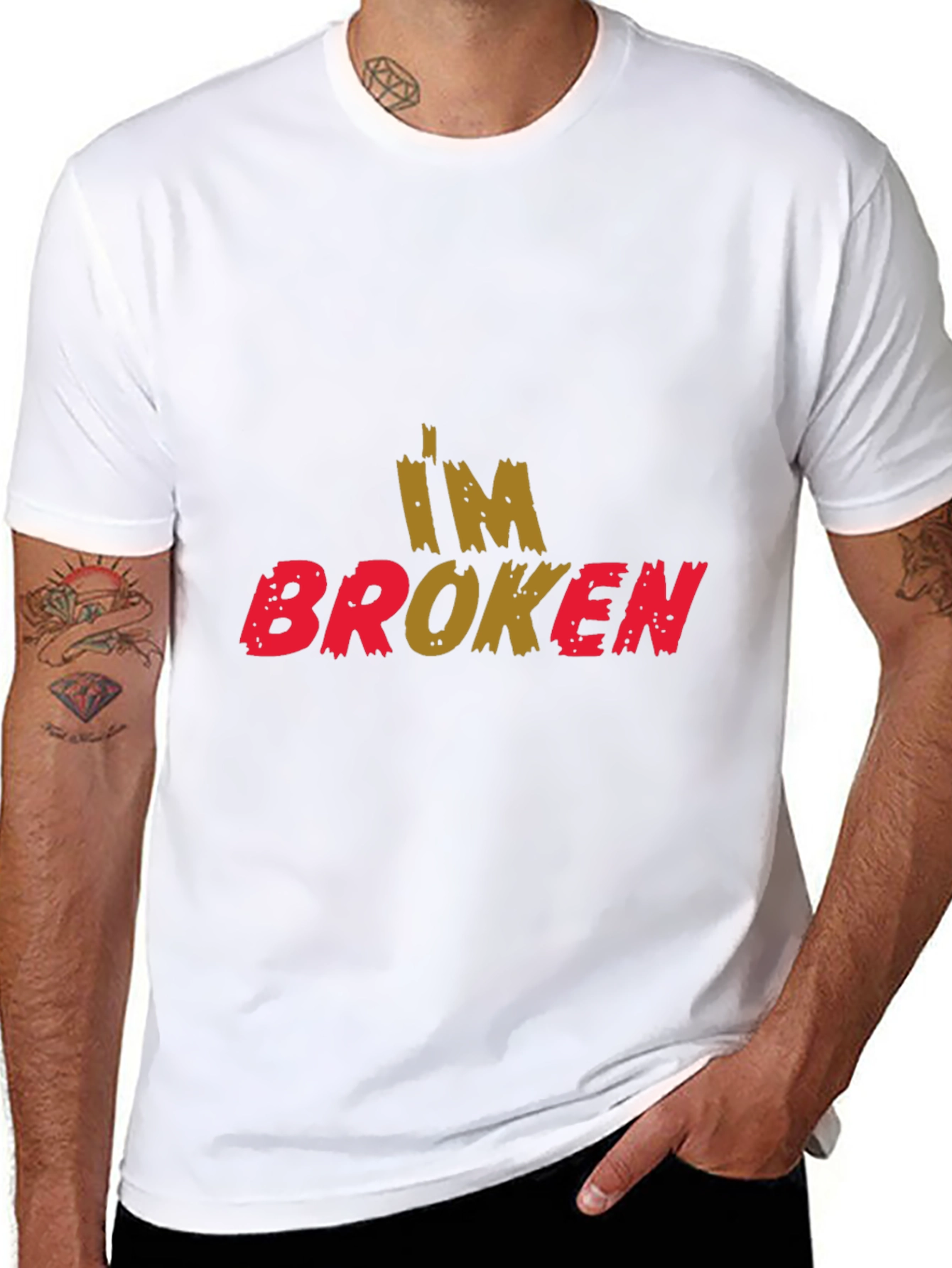 Im Broken Graphic Print Black T-Shirt