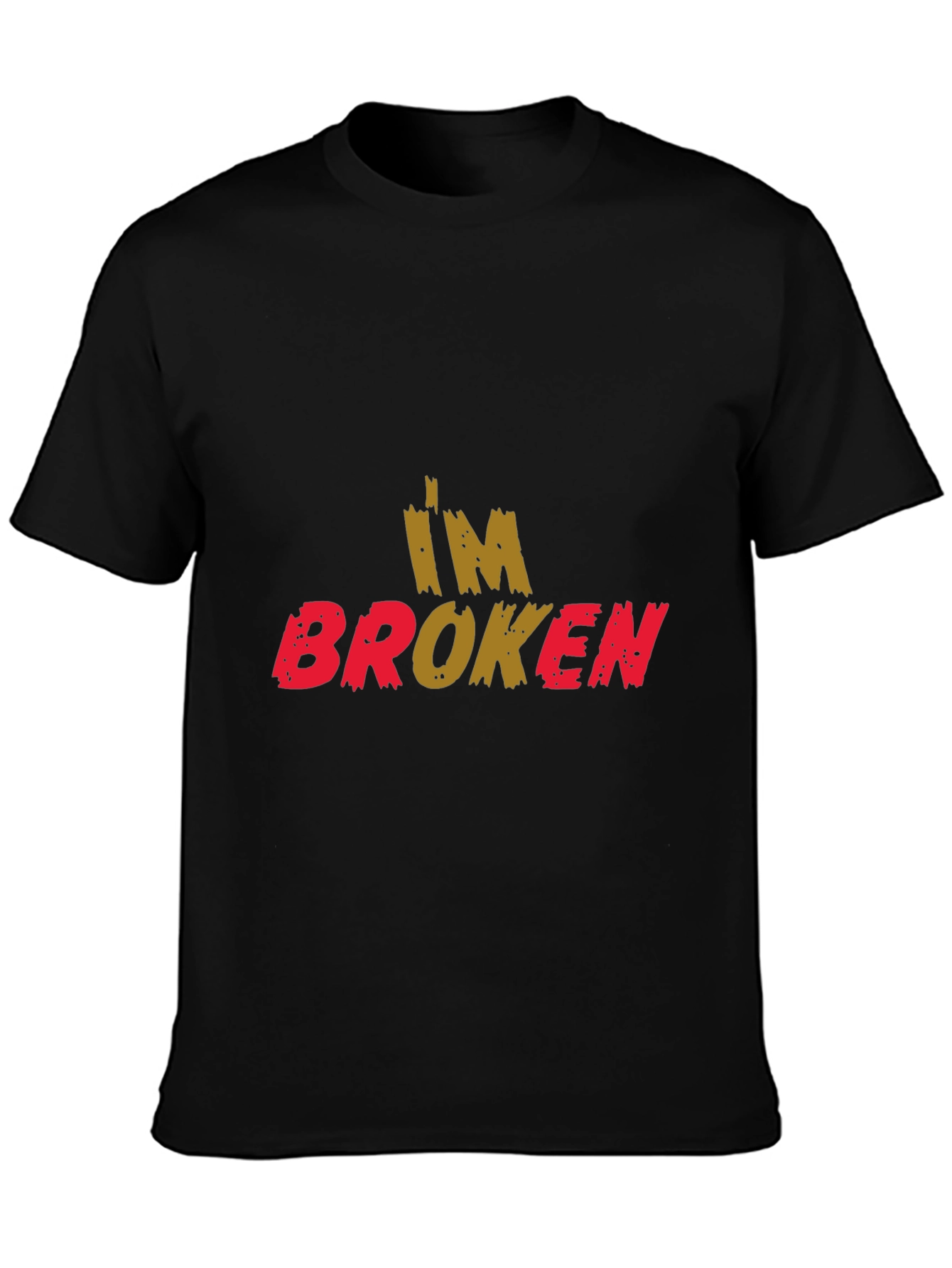 Im Broken Graphic Print Black T-Shirt