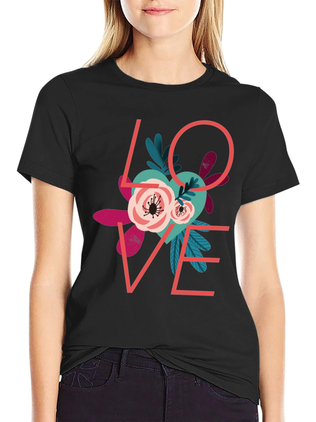 Love Floral Graphic T-Shirt