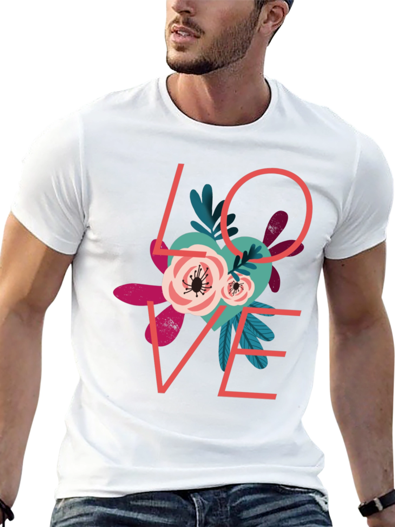 Love Floral Graphic T-Shirt