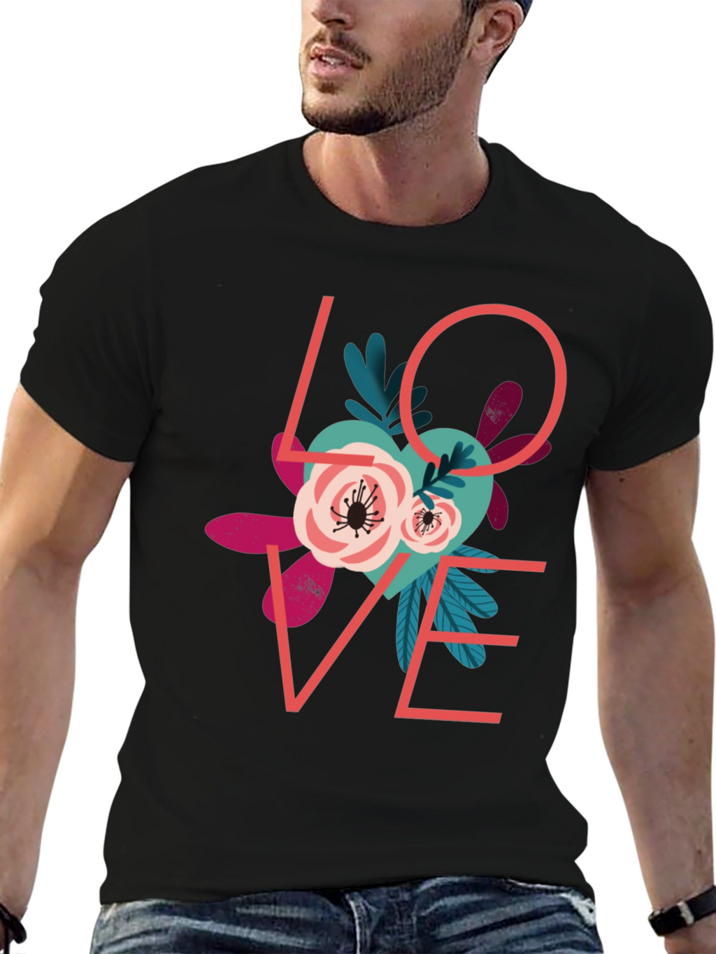 Love Floral Graphic T-Shirt