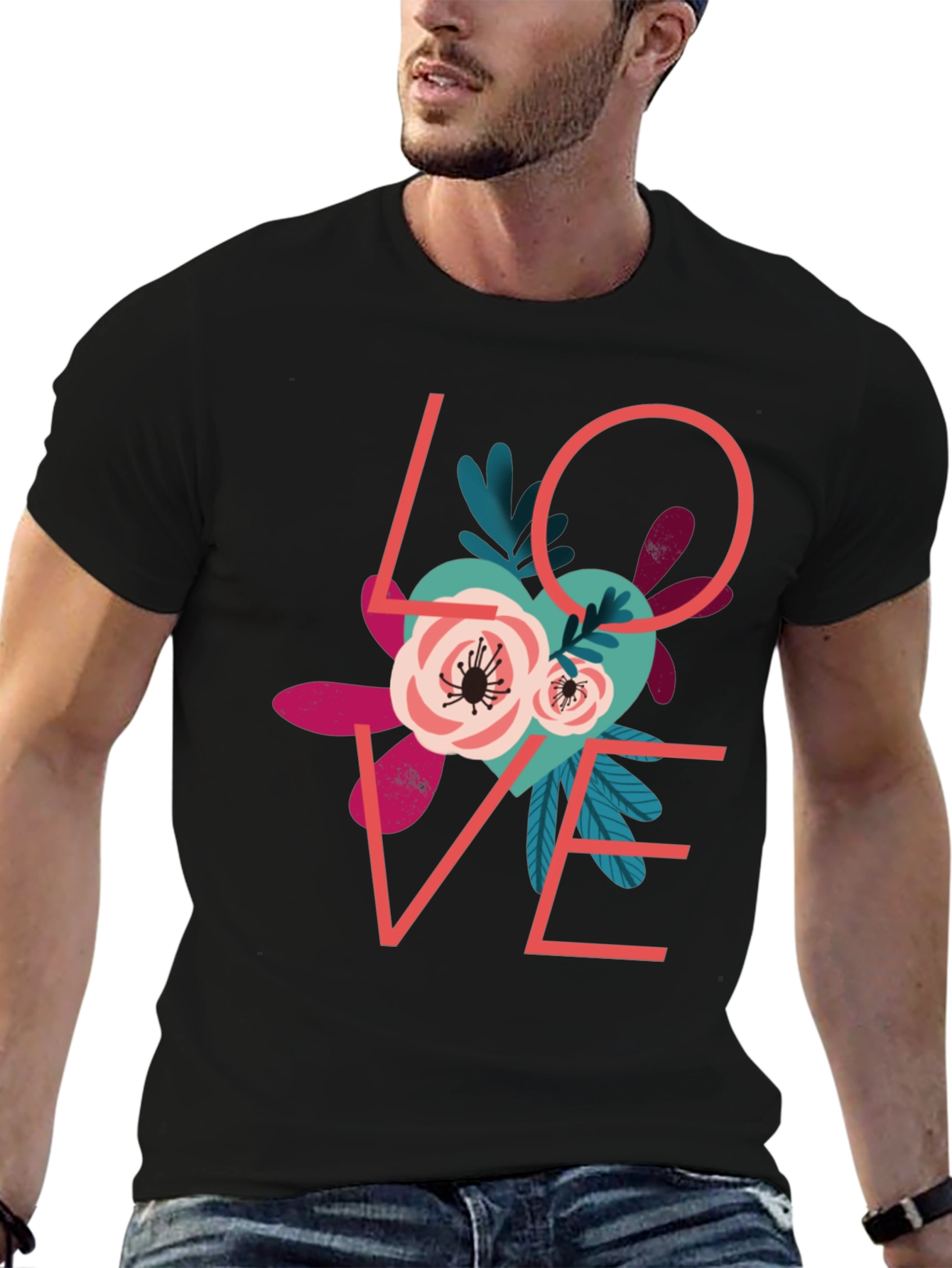 Love Floral Graphic T-Shirt