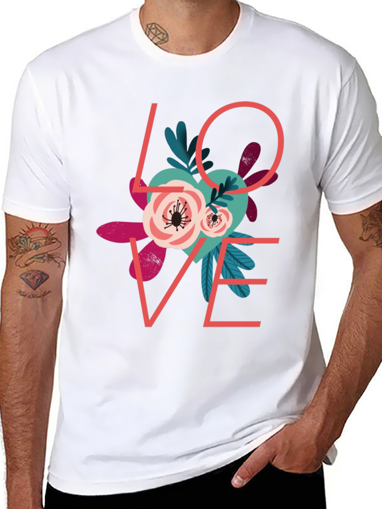Love Floral Graphic T-Shirt