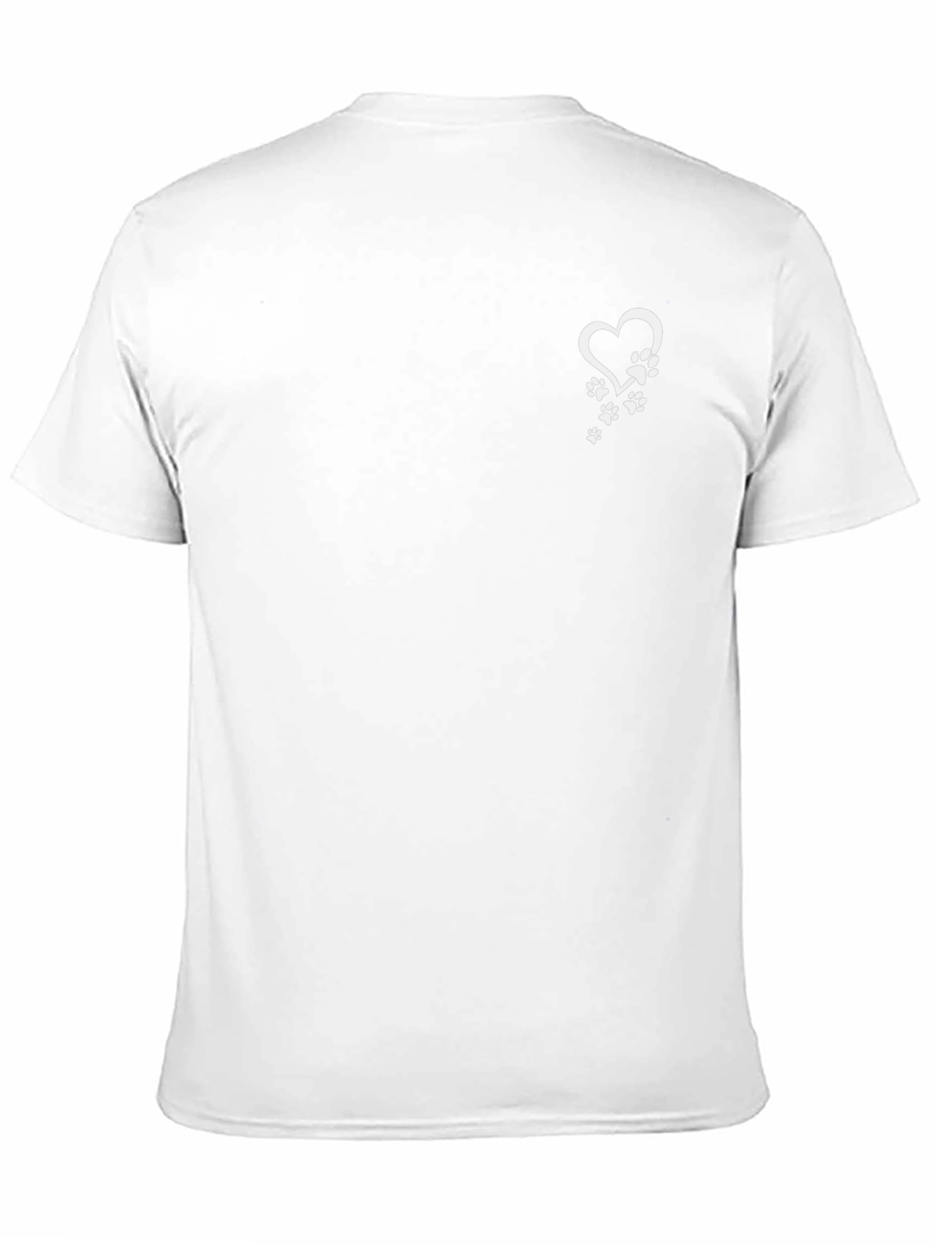Heart Paw Print Mens Black T-Shirt