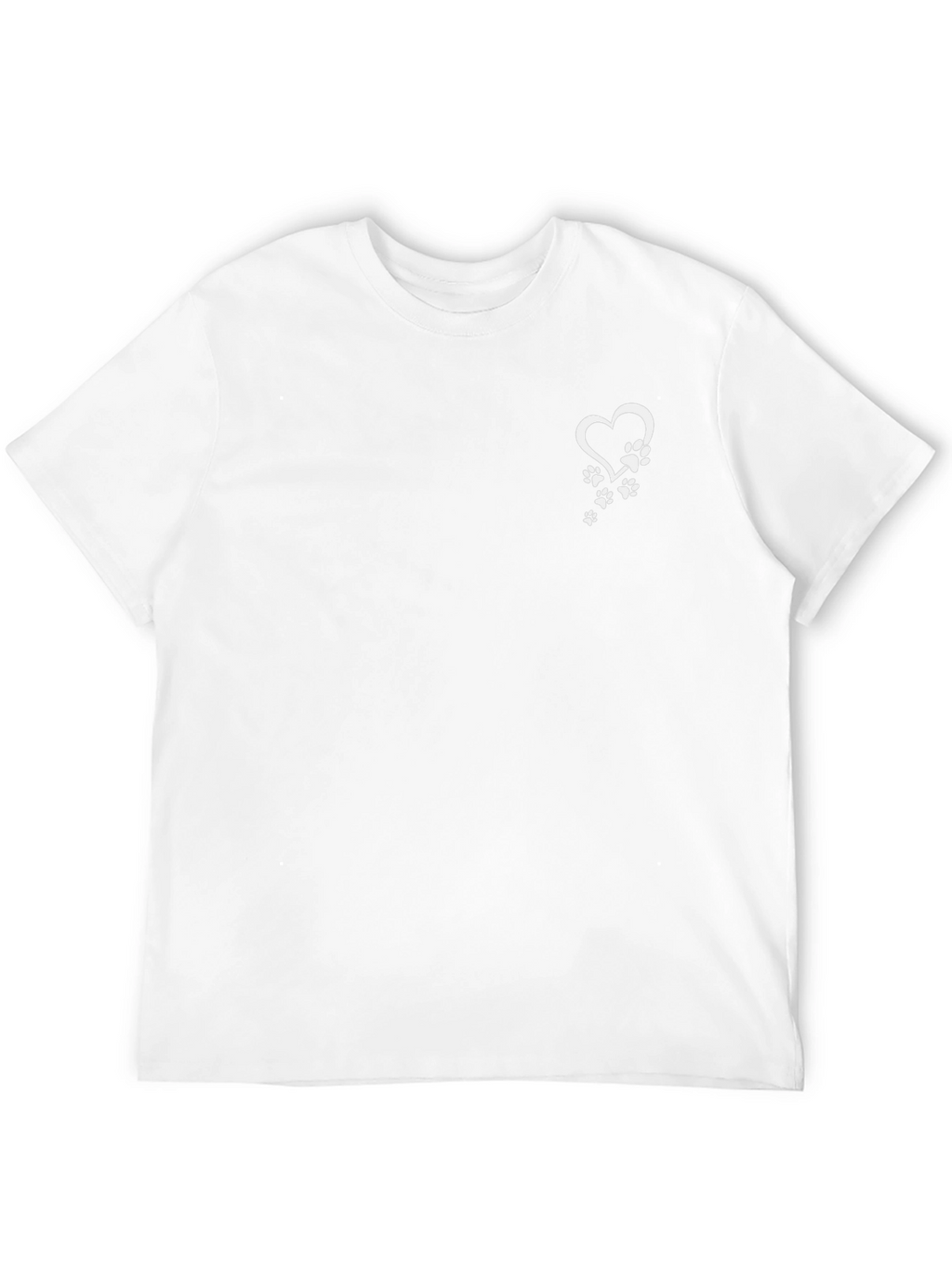 Heart Paw Print Mens Black T-Shirt