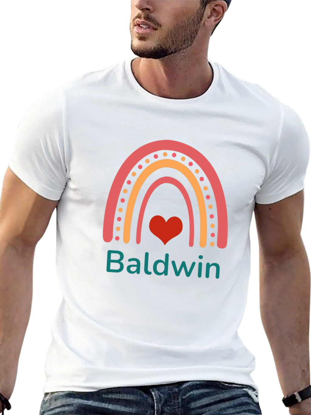 Baldwin Rainbow Heart Tee