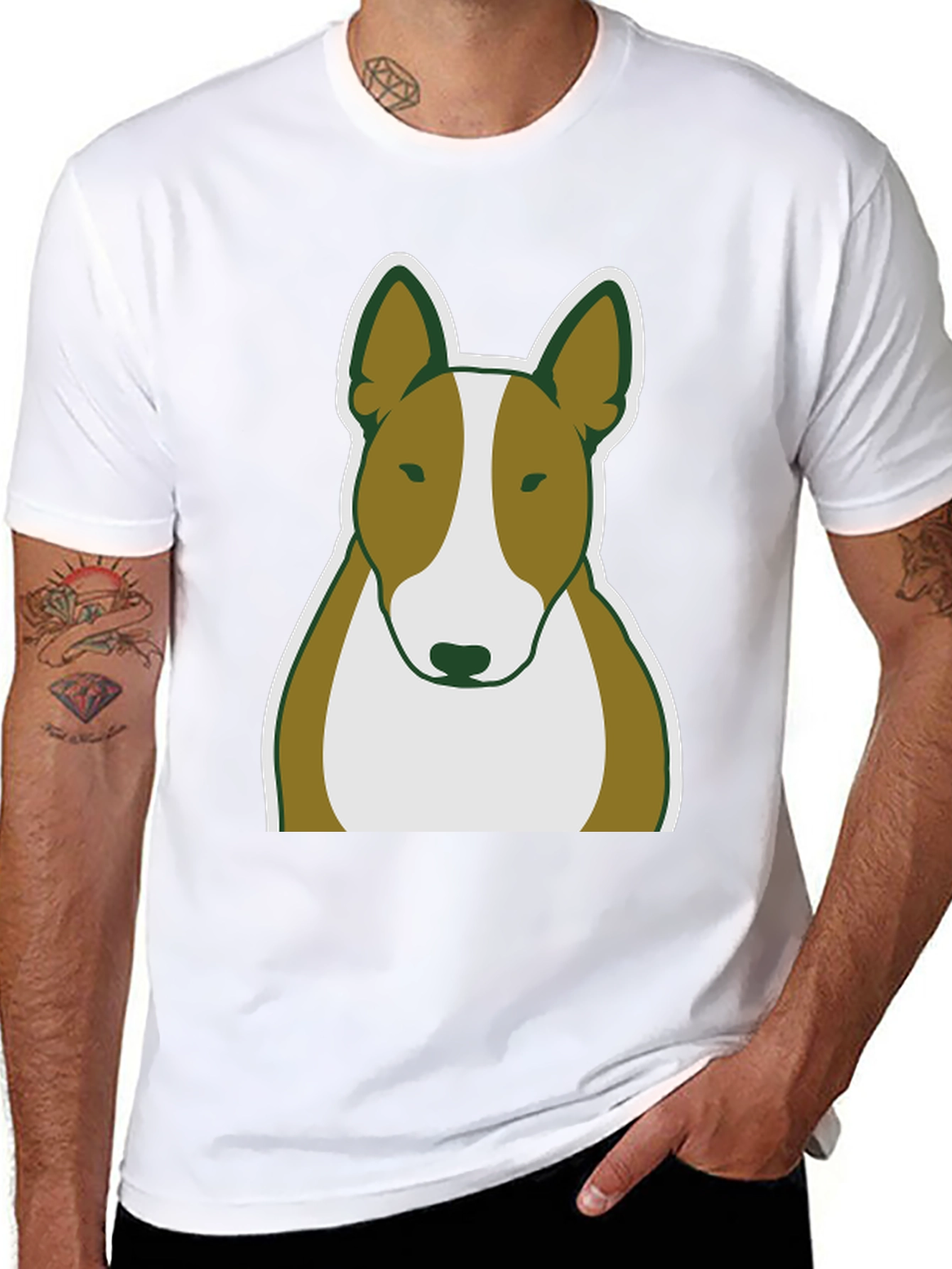 Bull Terrier Dog Graphic Tee - Casual Wear