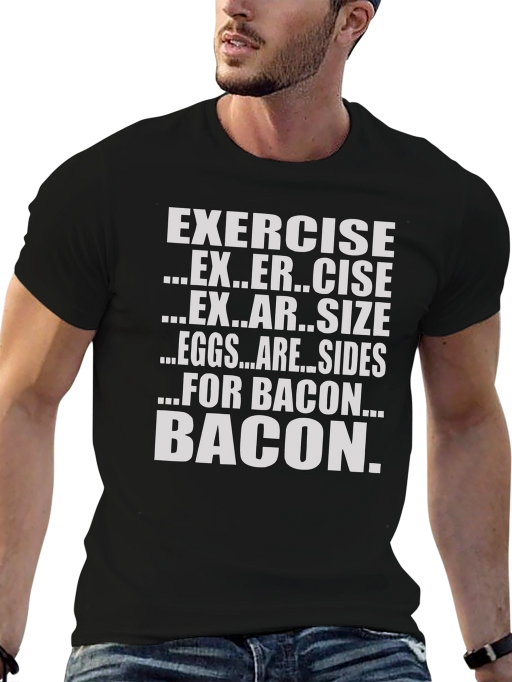 Bacon Over Exercise Funny Graphic T-Shirt