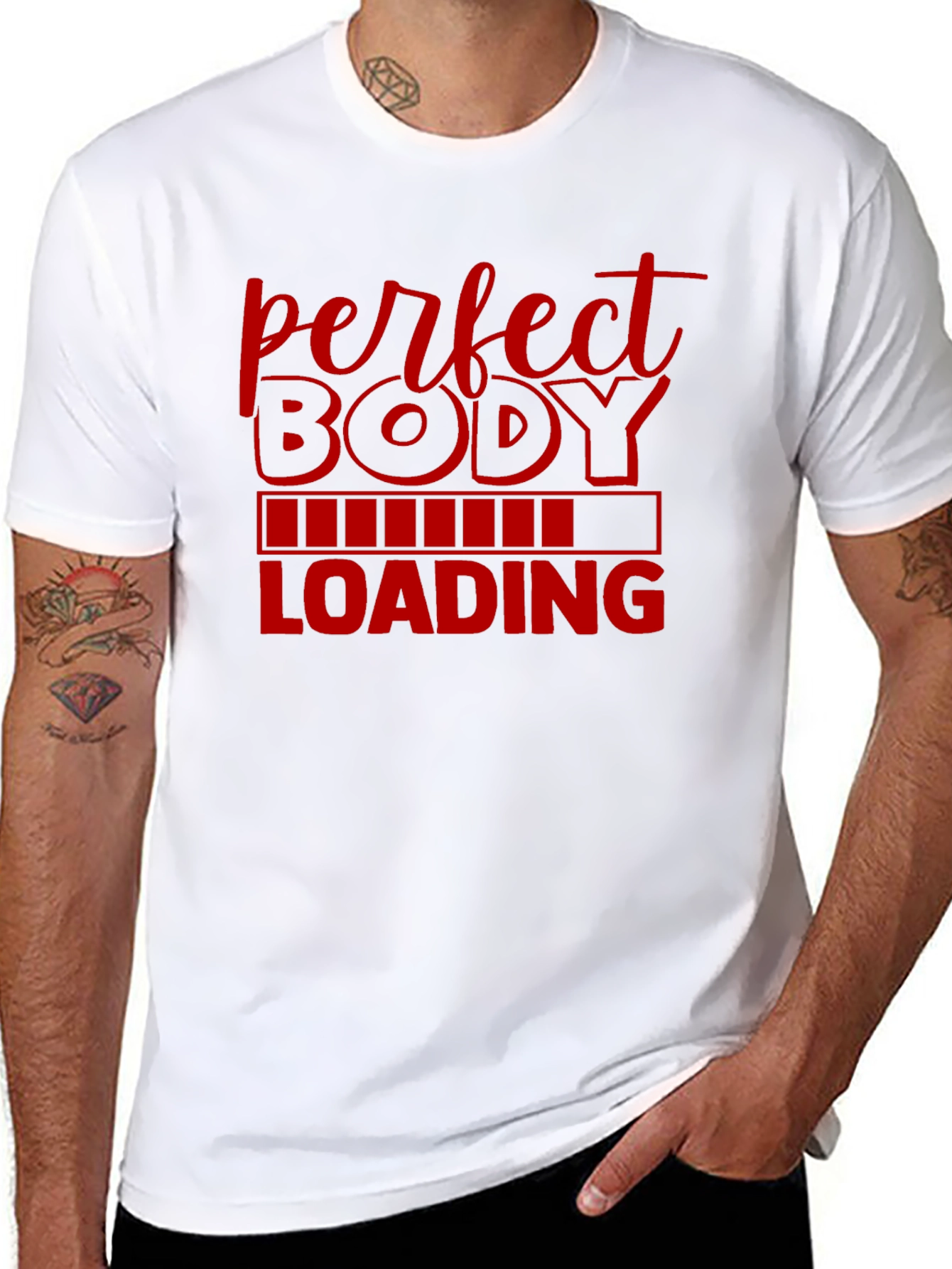 Perfect Body Loading Mens Graphic T-Shirt