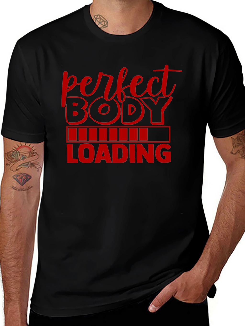 Perfect Body Loading Mens Graphic T-Shirt