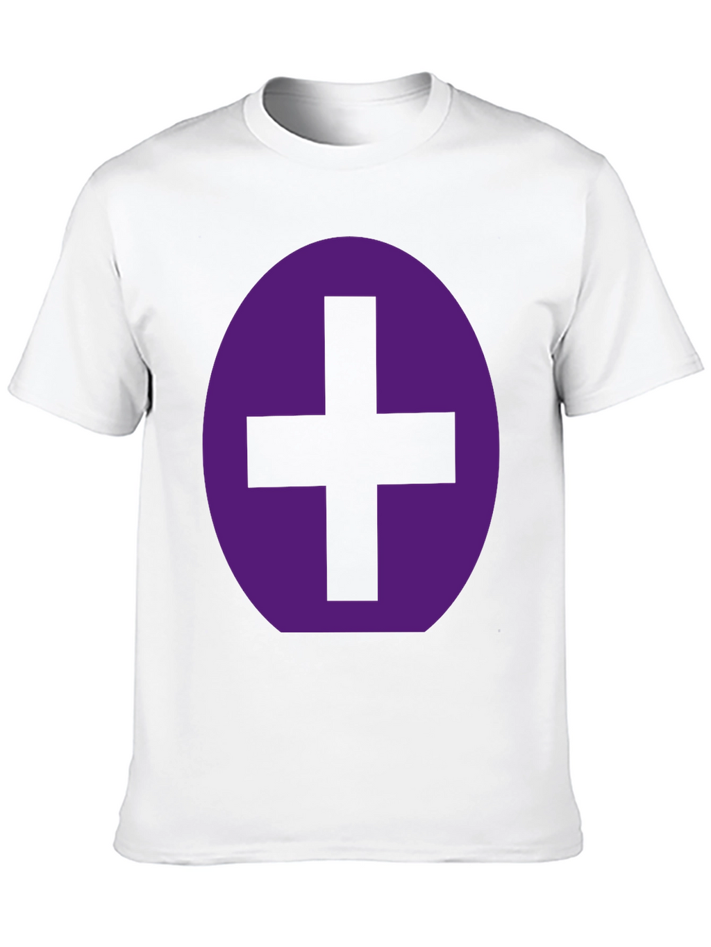 Purple Plus Sign Graphic Black T-Shirt