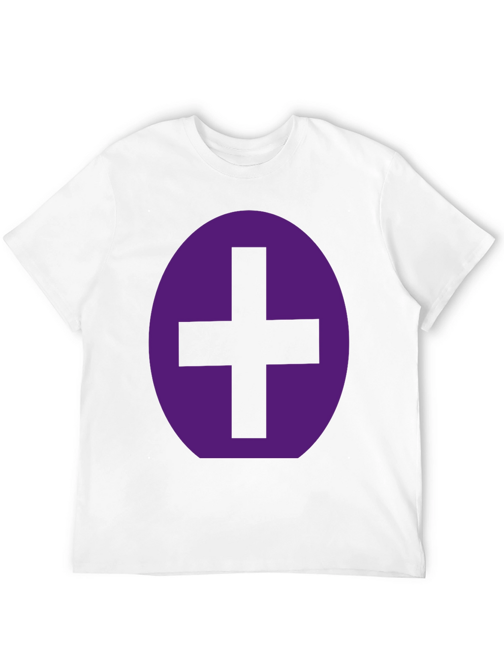 Purple Plus Sign Graphic Black T-Shirt