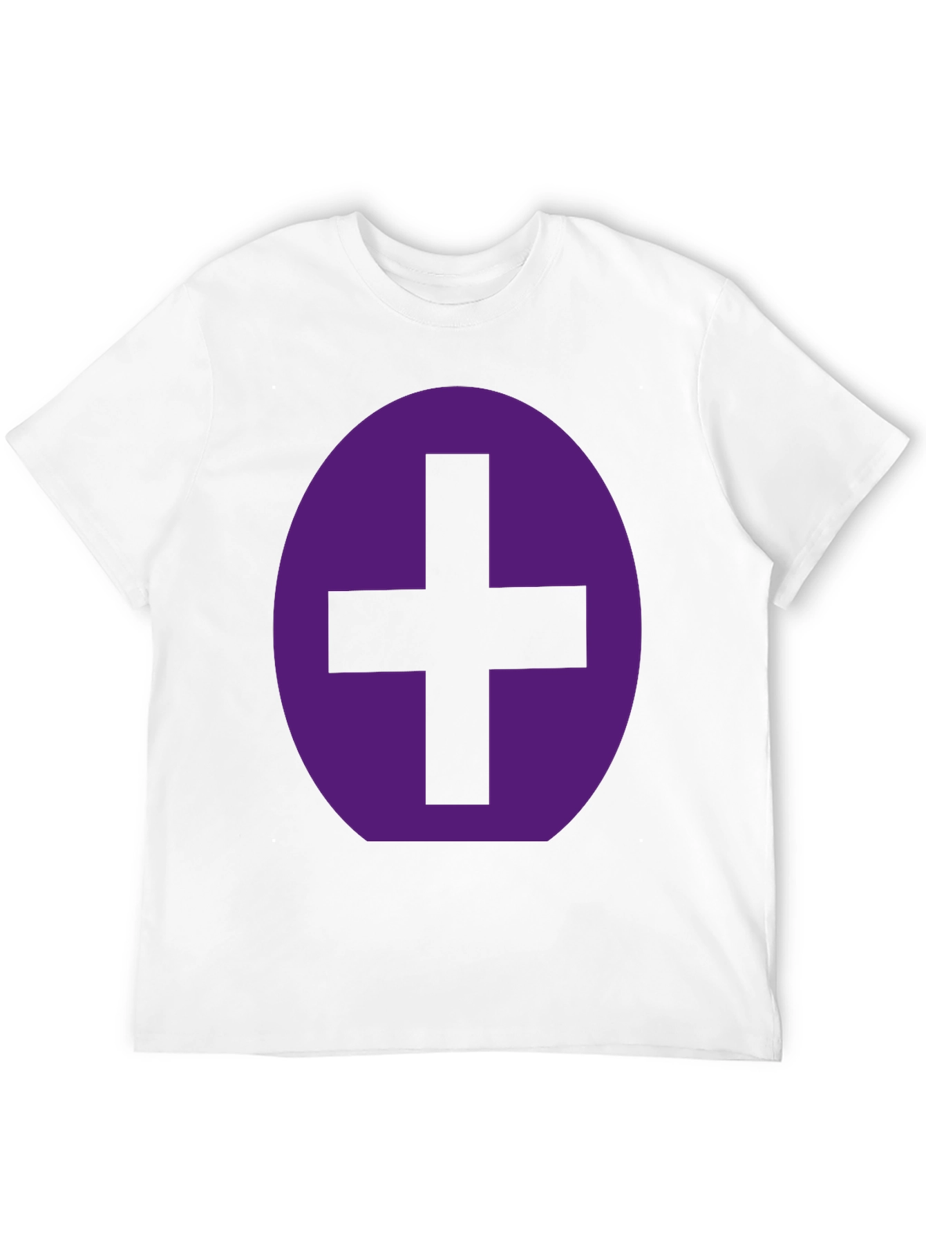 Purple Plus Sign Graphic Black T-Shirt