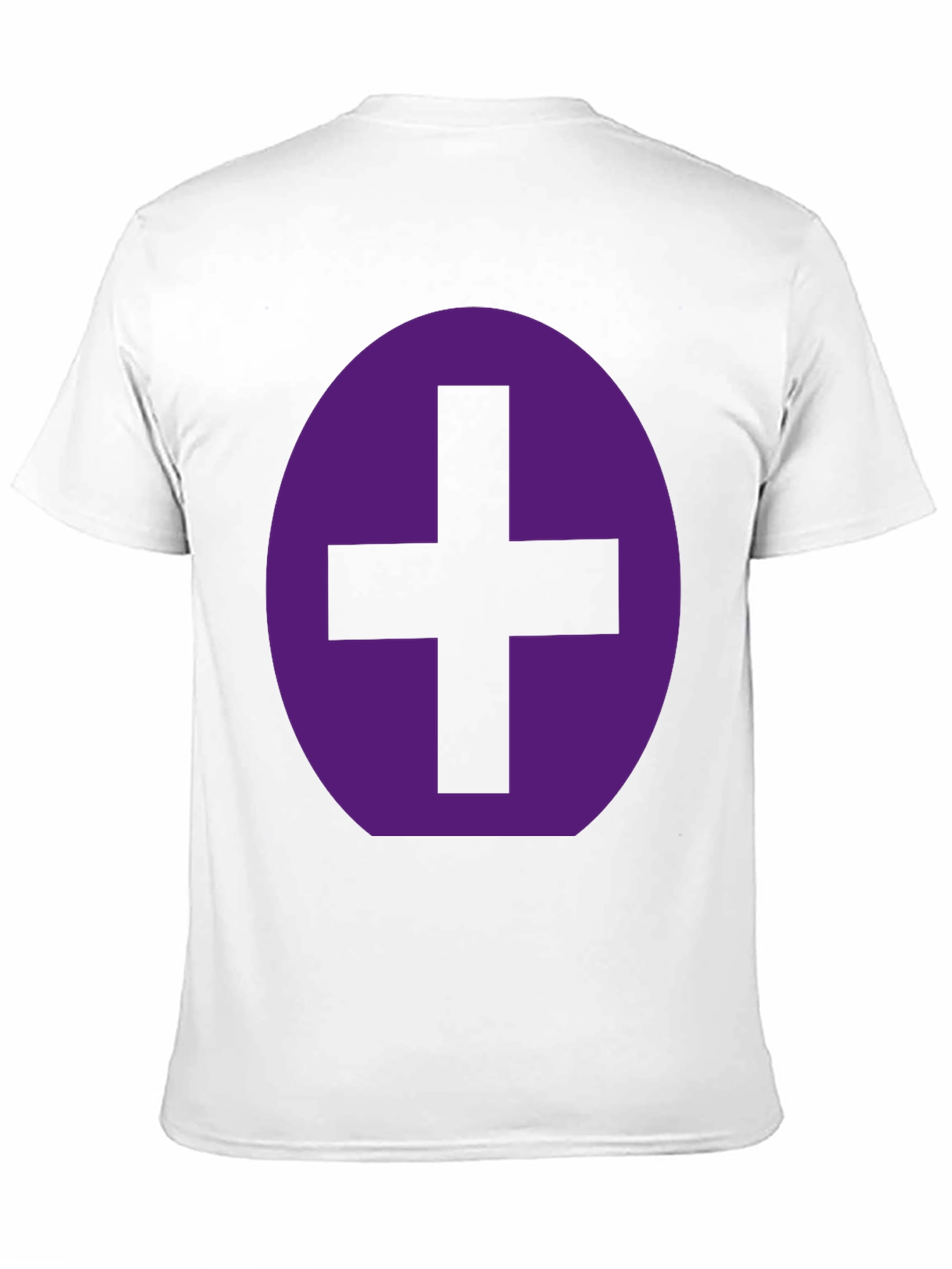 Purple Plus Sign Graphic Black T-Shirt