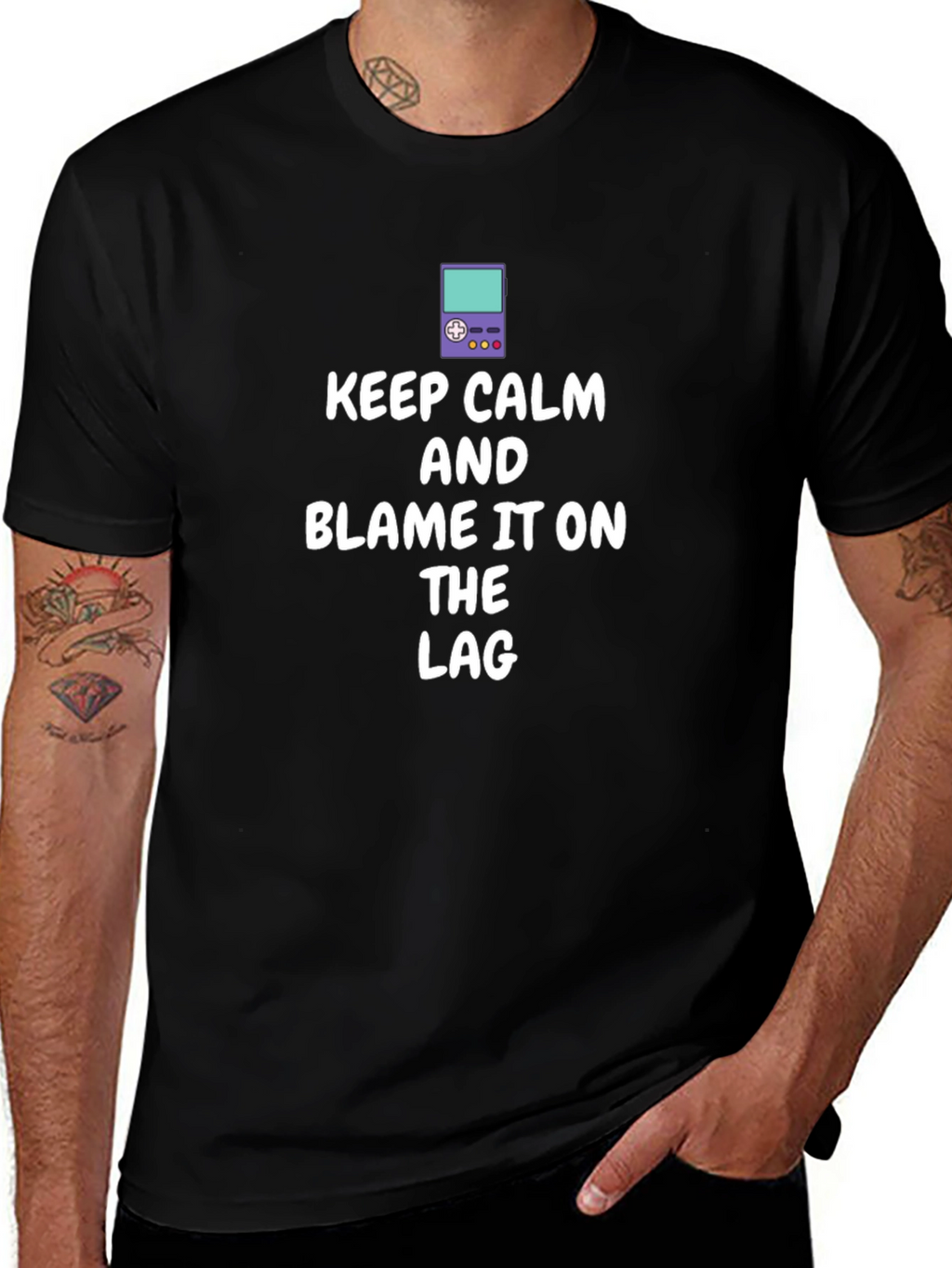 Keep Calm Game Lag T-Shirt - Black Cotton Tee
