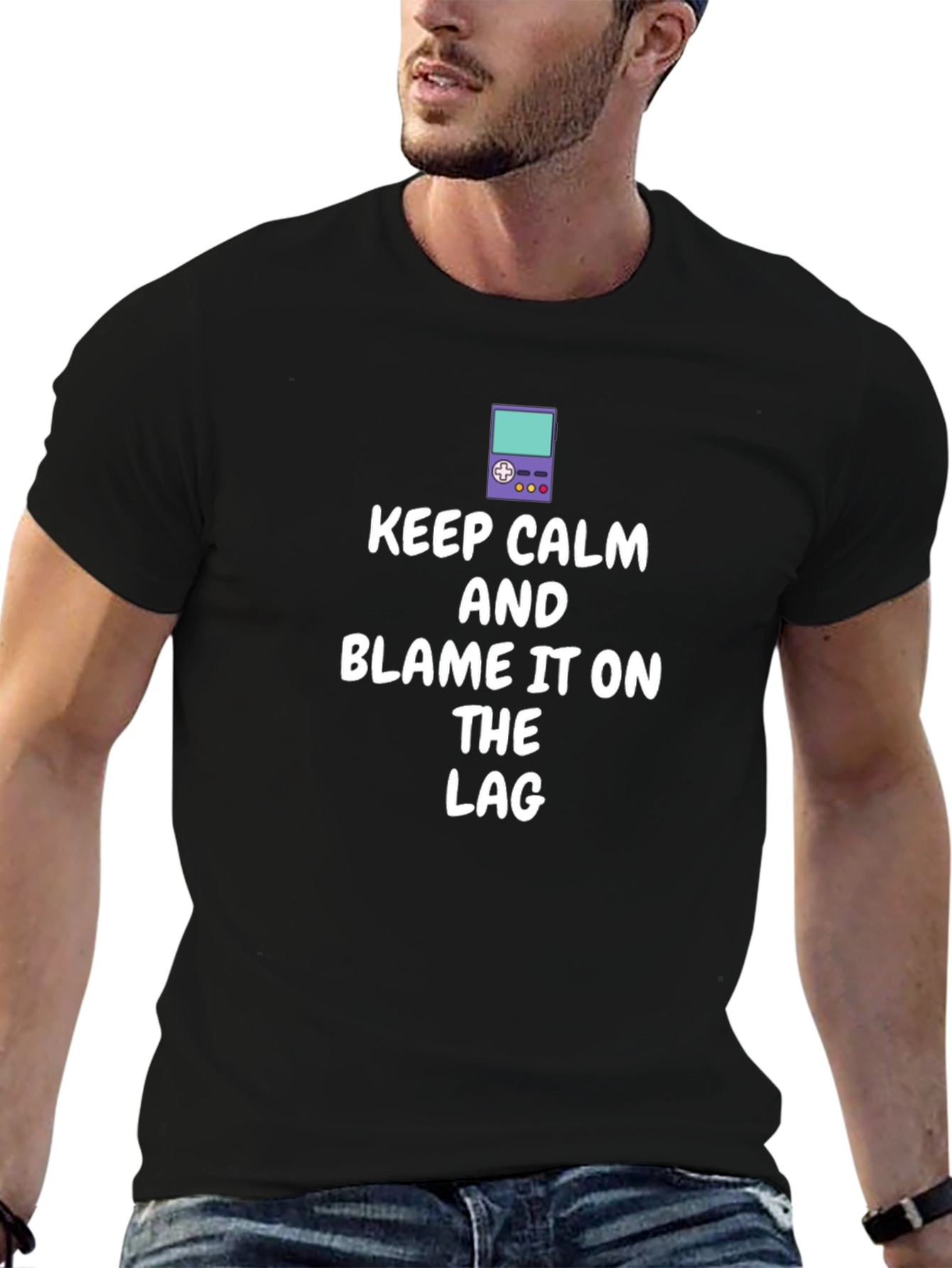 Keep Calm Game Lag T-Shirt - Black Cotton Tee