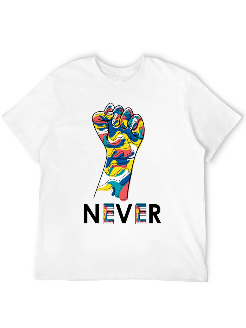 Never Give Up Fist Graphic Tee