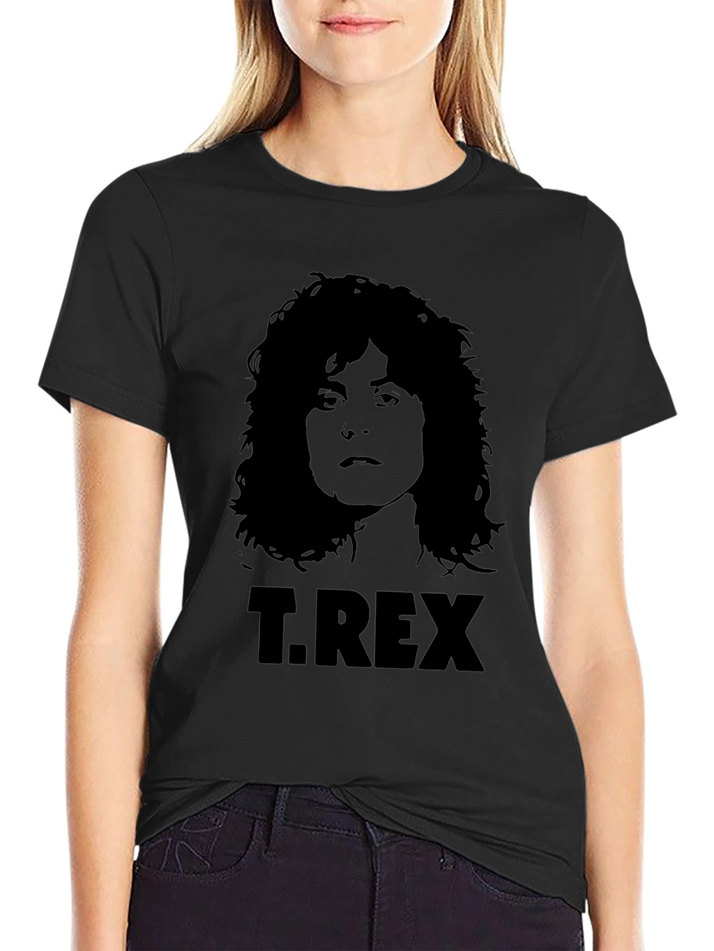 T. Rex Band Graphic Print Black T-Shirt