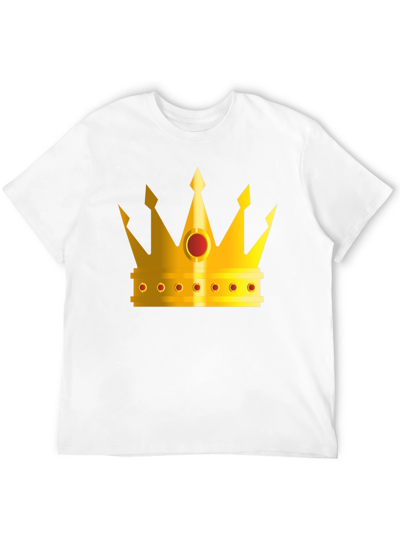 Golden Crown Graphic Tee - Black Crew Neck T-Shirt