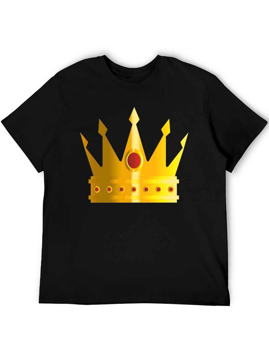 Golden Crown Graphic Tee - Black Crew Neck T-Shirt