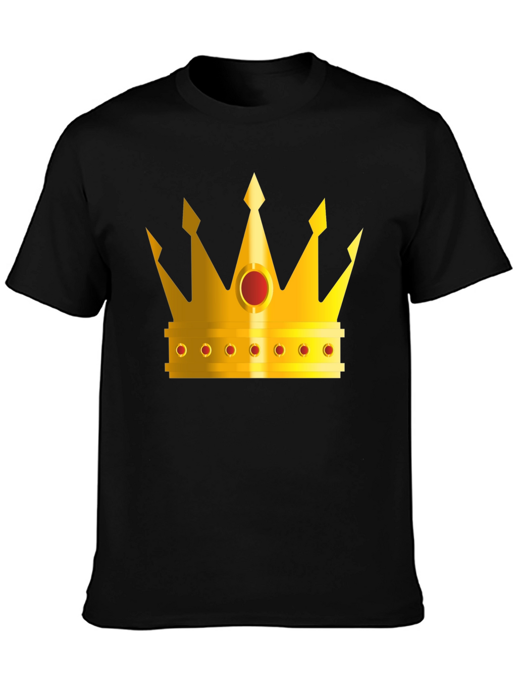 Golden Crown Graphic Tee - Black Crew Neck T-Shirt