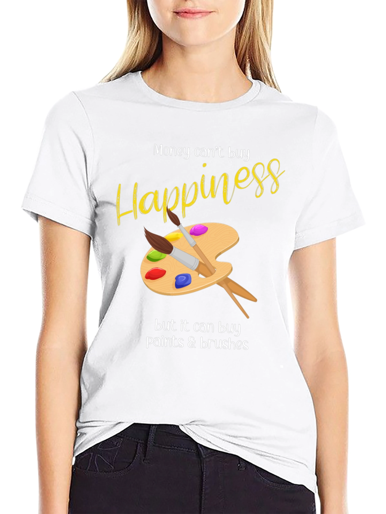 Happiness Paints & Brushes Graphic T-Shirt