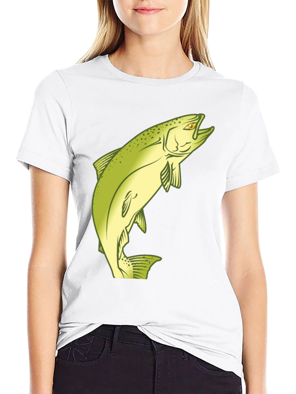 Fishing T-Shirt - Salmon Graphic Tee - Black