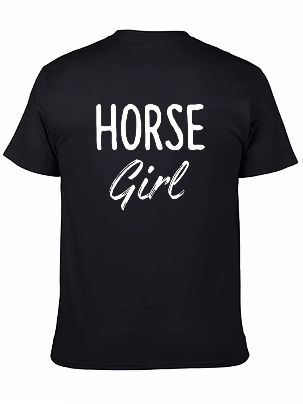 Horse Girl Black Cotton Graphic T-Shirt