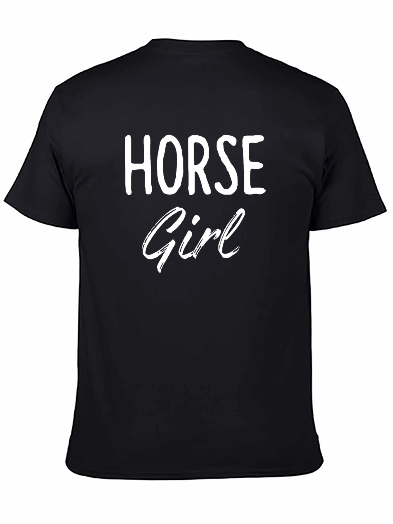 Horse Girl Black Cotton Graphic T-Shirt