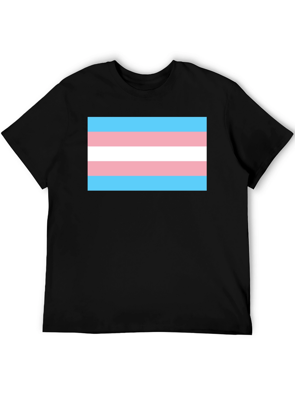 Transgender Pride Flag T-Shirt - Black Cotton Tee