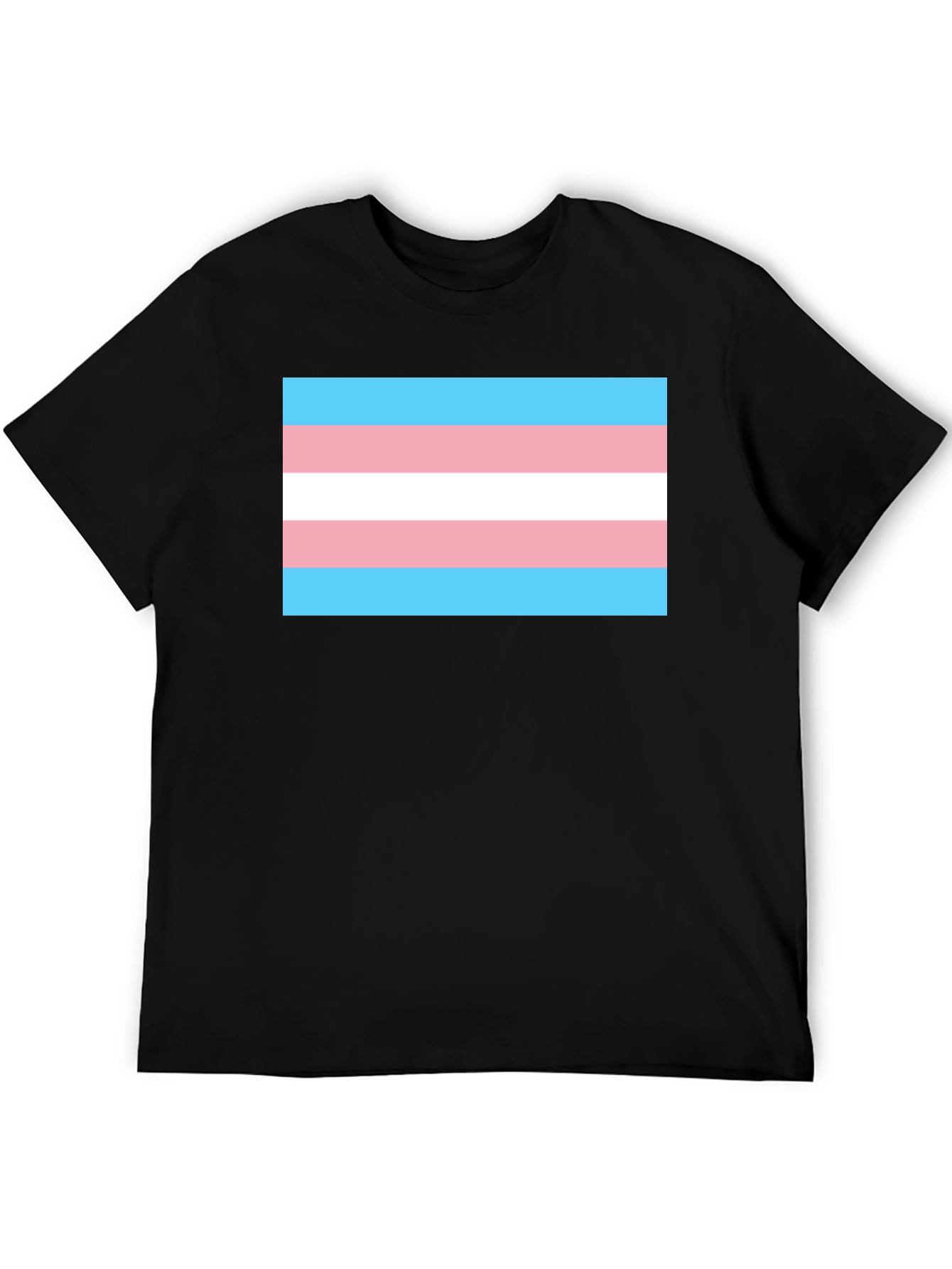 Transgender Pride Flag T-Shirt - Black Cotton Tee