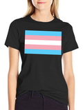 Transgender Pride Flag T-Shirt - Black Cotton Tee