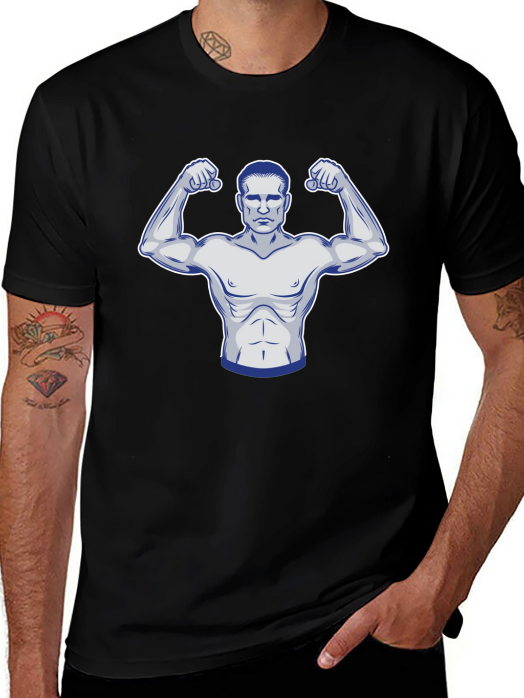 Muscle Man Graphic Tee - Black T-Shirt