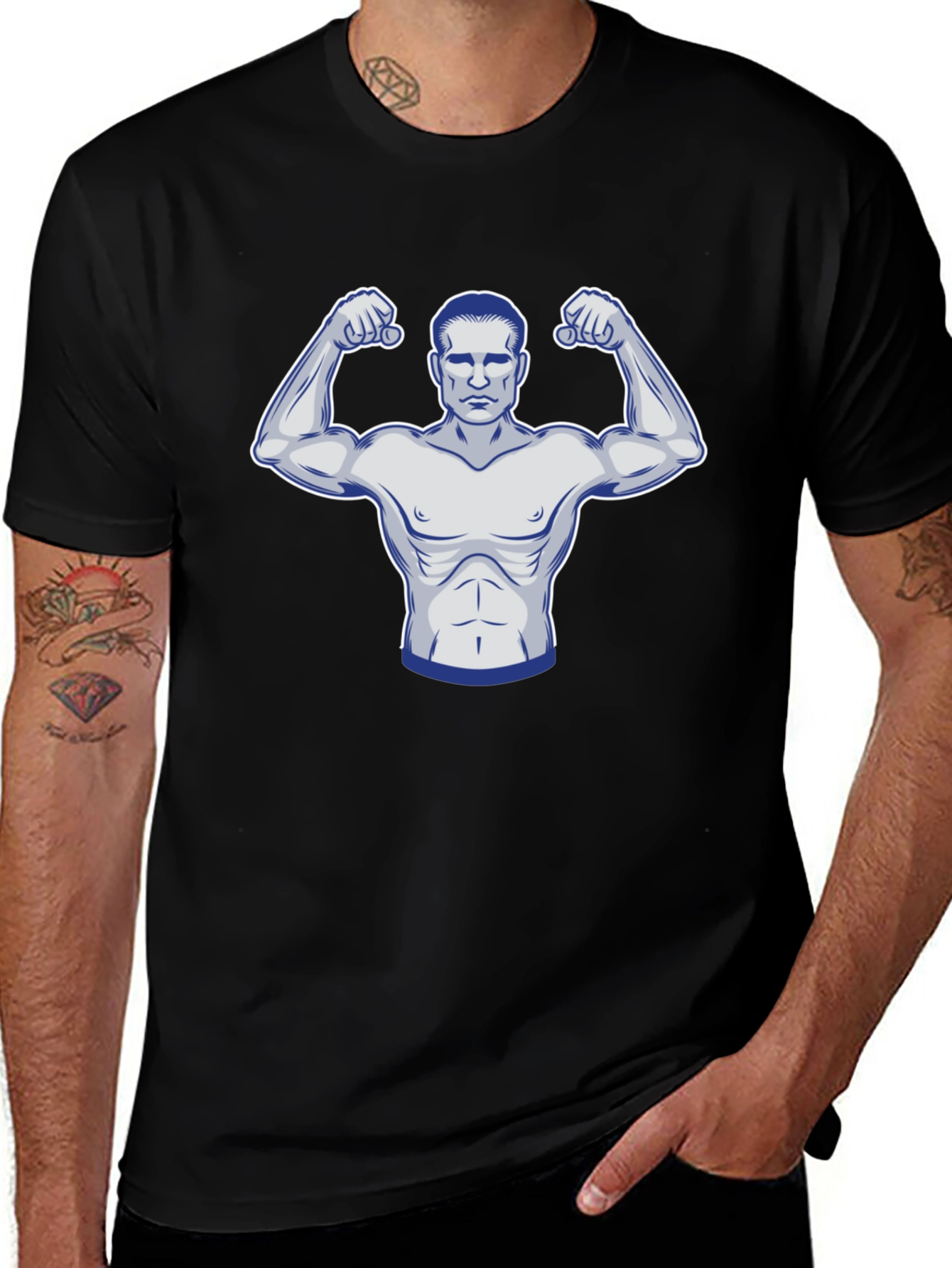 Muscle Man Graphic Tee - Black T-Shirt