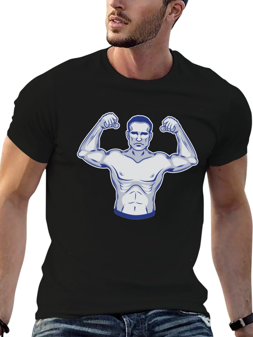 Muscle Man Graphic Tee - Black T-Shirt