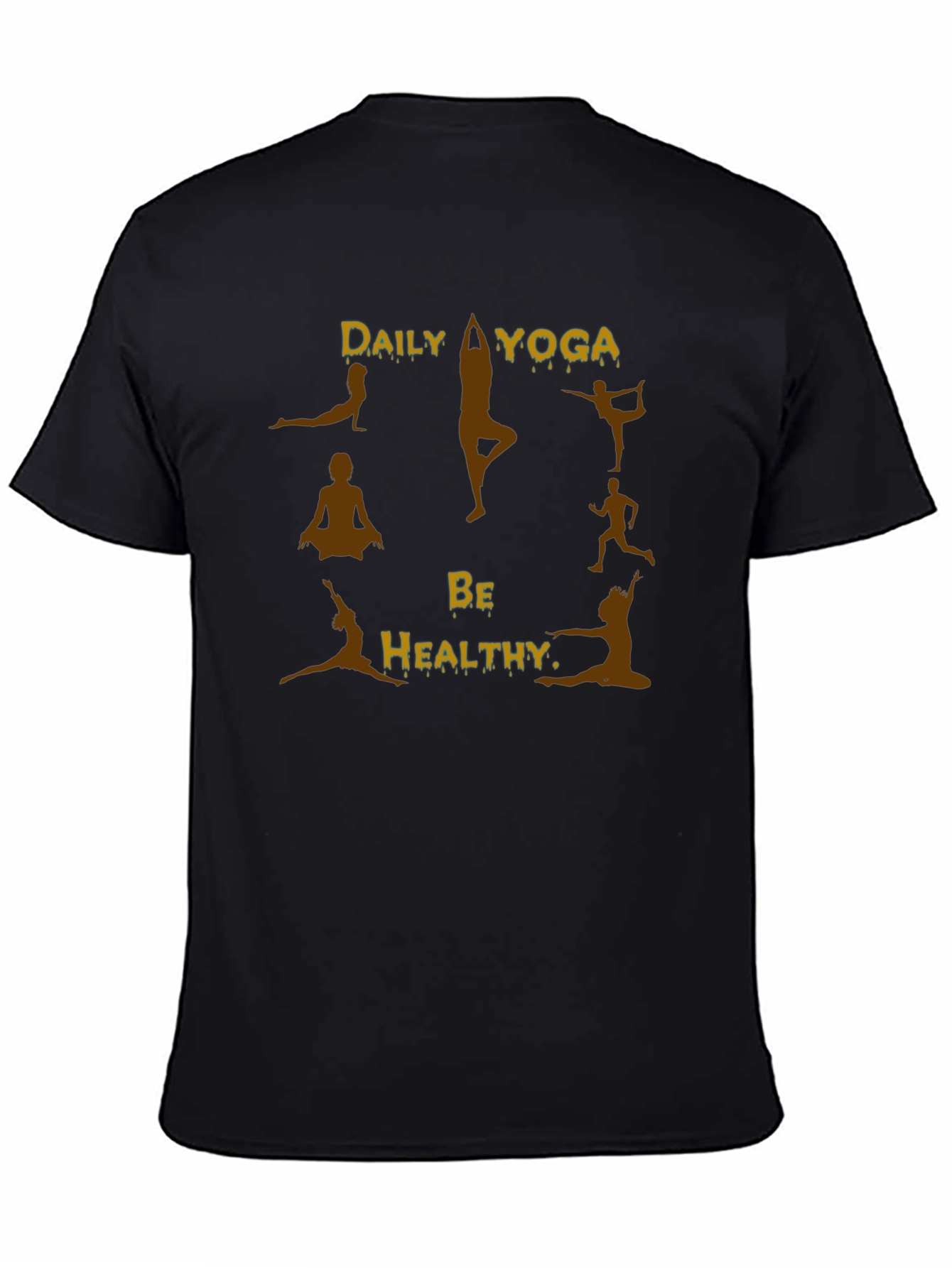 Yoga Graphic Print Black T-Shirt