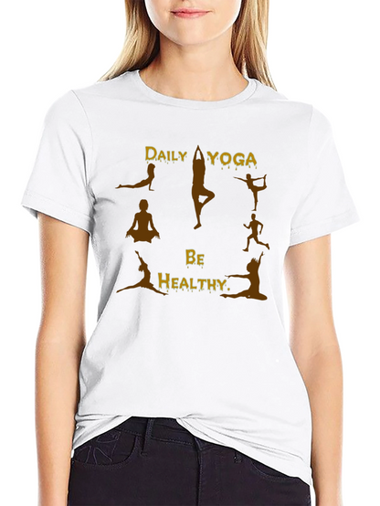 Yoga Graphic Print Black T-Shirt