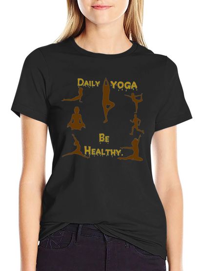 Yoga Graphic Print Black T-Shirt