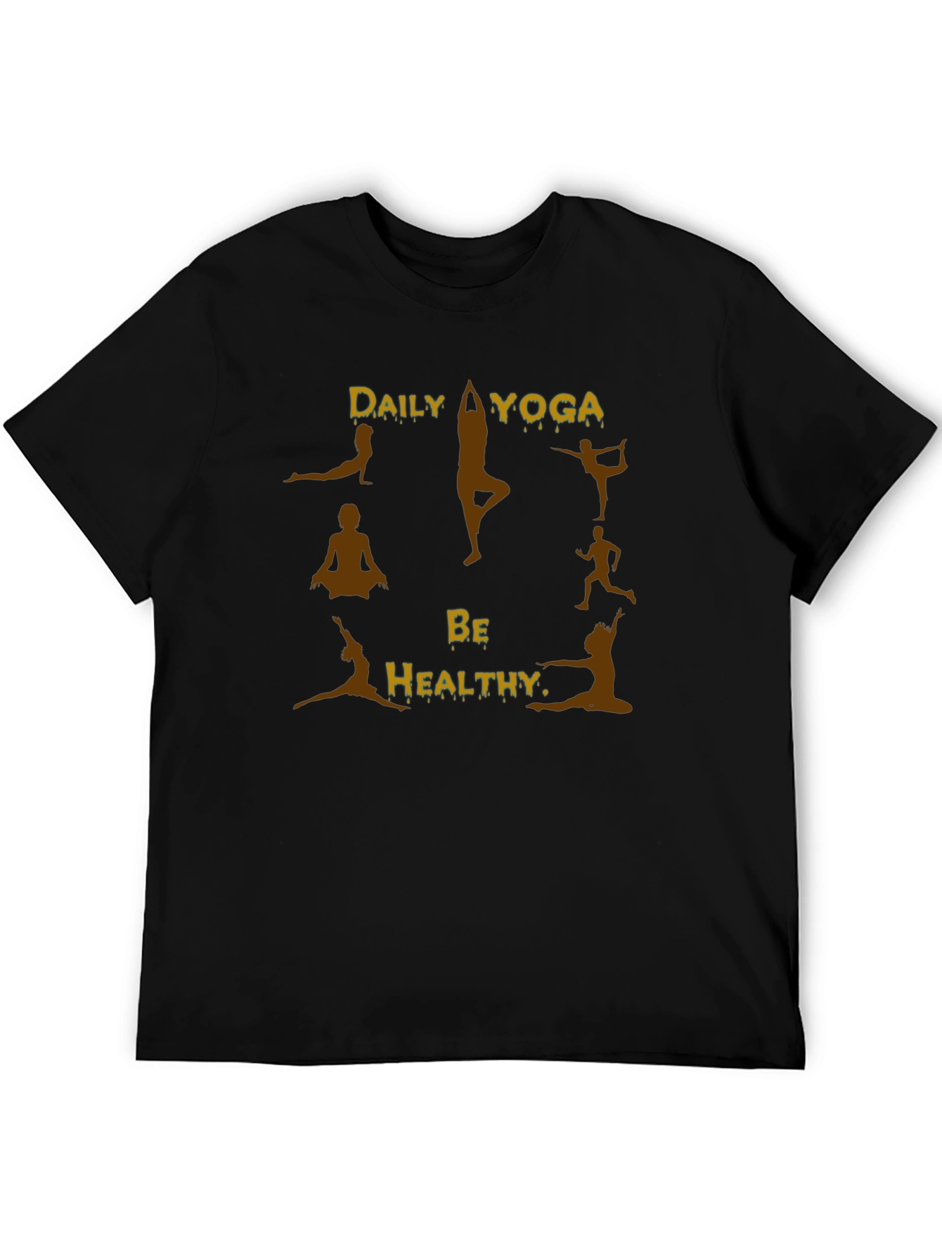 Yoga Graphic Print Black T-Shirt