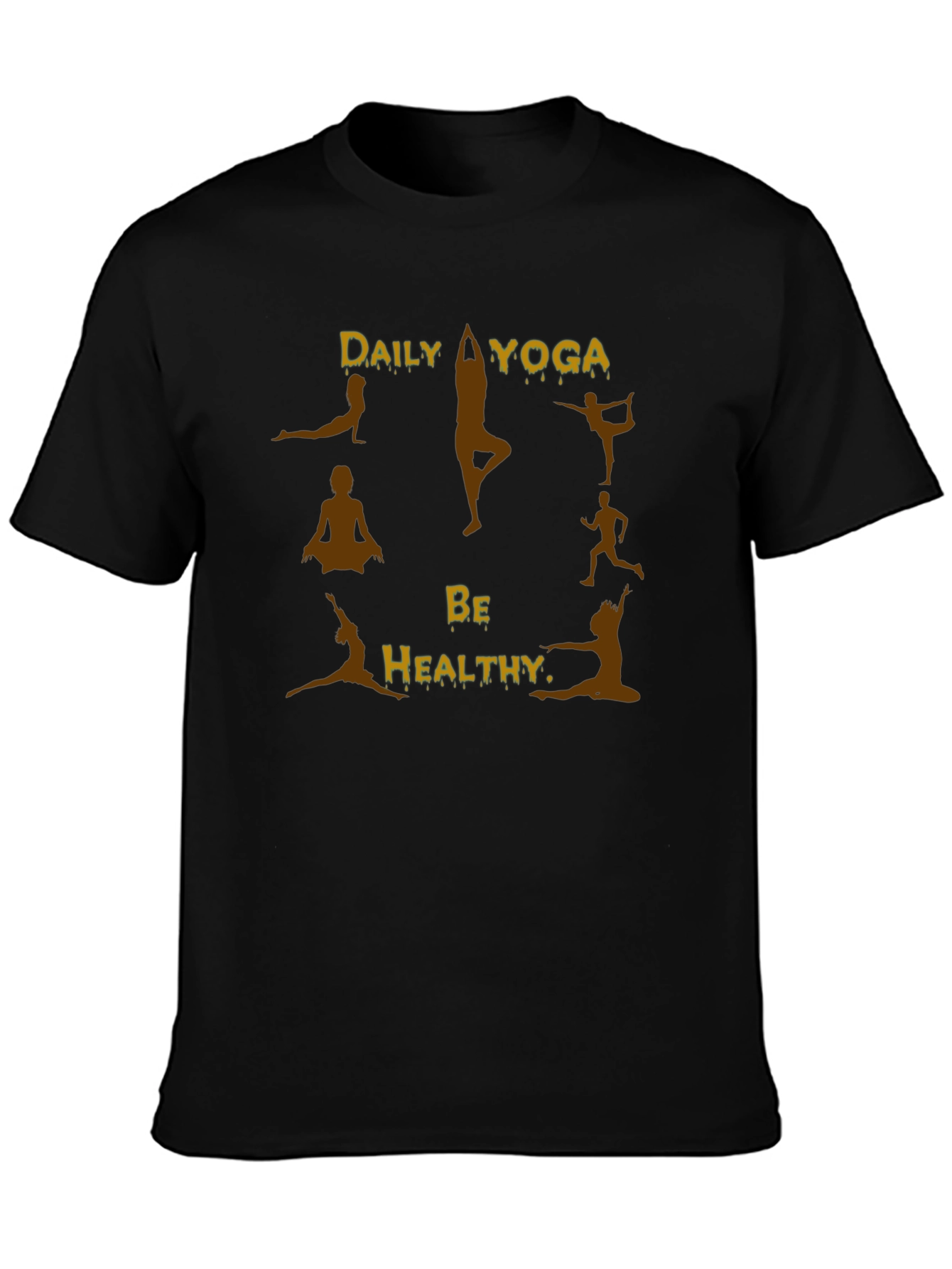 Yoga Graphic Print Black T-Shirt