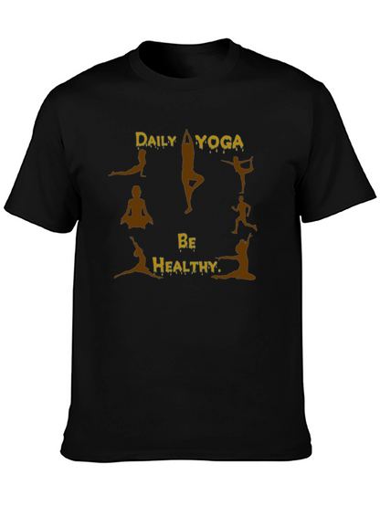 Yoga Graphic Print Black T-Shirt