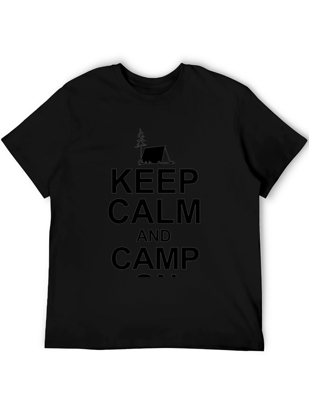 Keep Calm and Camp On Black T-Shirt